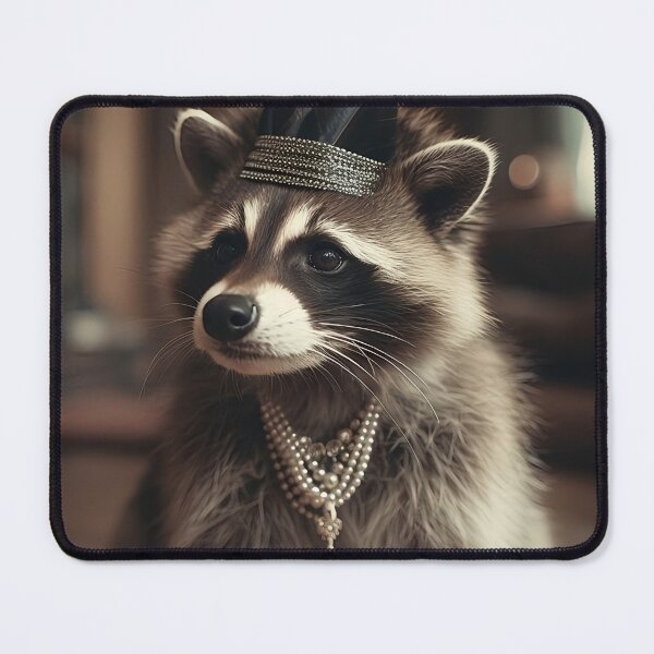 Item preview, Watercolor Lady Raccoon - Vintage Floral Gatsby Flapper Art designed and sold by naughty-raccoon.