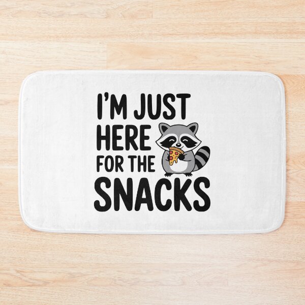 Item preview, I'm Just Here For The Snacks! Cute Raccoon Pun designed and sold by PMCreative.
