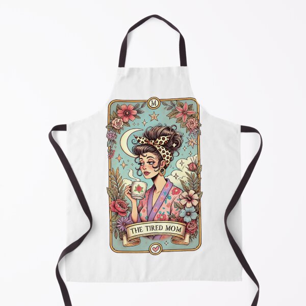 Item preview, The Tired Mom – Retro Tarot Style Coffee Loving Mom Vintage Illustration designed and sold by Animal Passions.