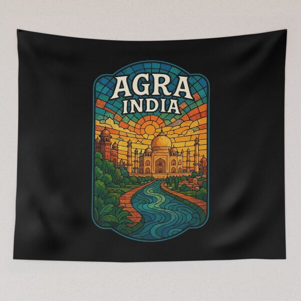 Item preview, Agra Taj Mahal India Stained Glass Art Travel designed and sold by TomFrontierArt.