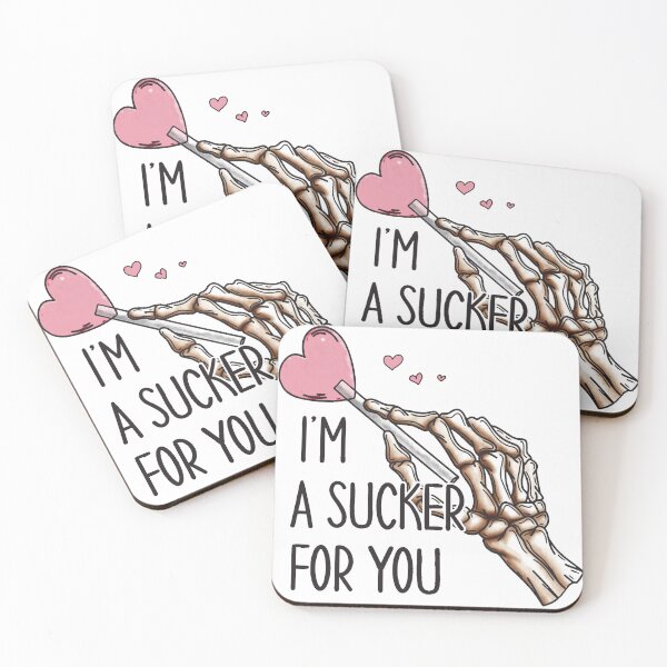 Item preview, I'm A Sucker For You - Retro Skeleton Hand Heart Lollipop Design designed and sold by yahya arboun.