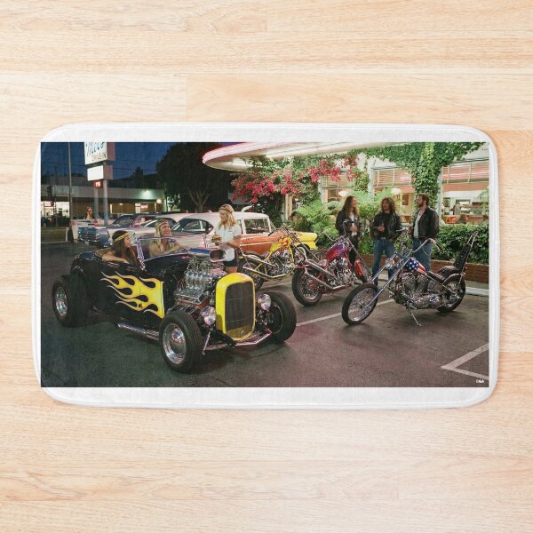 Item preview, HOT RODS AT THE FAST FOOD 1969 designed and sold by VERYOLDROAD BY AXTON BROWNING .