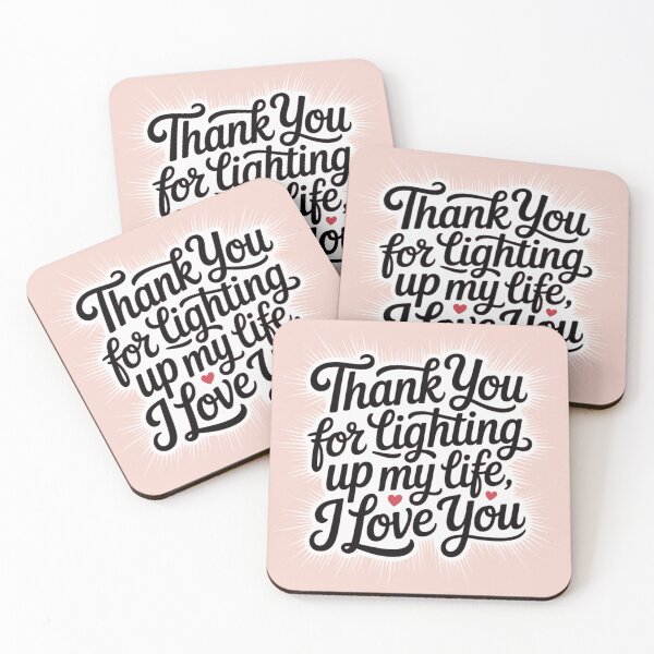 Item preview, Thank You for Lighting Up My Life I Love You – Romantic Valentine Typography Design designed and sold by ABLAT-CREATIONS.