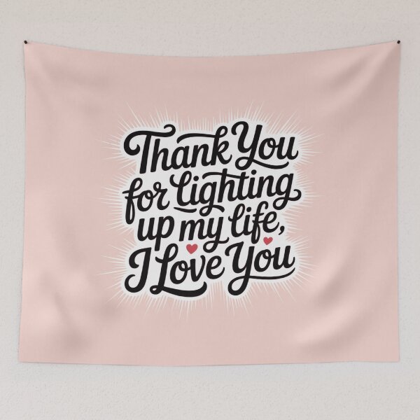 Item preview, Thank You for Lighting Up My Life I Love You – Romantic Valentine Typography Design designed and sold by ABLAT-CREATIONS.