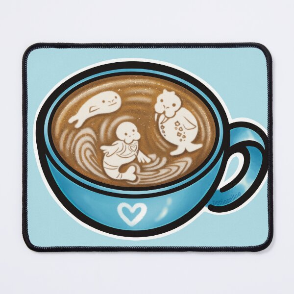 Item preview, cute pinniped latte designed and sold by petselkie.