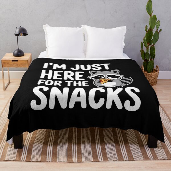 Item preview, I'm Just Here For The Snacks! Cute Raccoon Puns designed and sold by PMCreative.