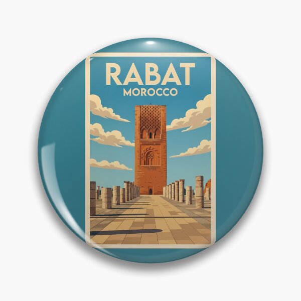 Artikelvorschau, Rabat, Marokko – Illustration, Reisekunst, Vintage entworfen und verkauft von KrisSidDesigns.