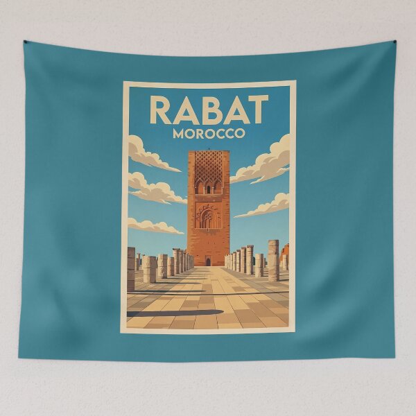 Item preview, Rabat Morocco Illustration Travel Art Vintage designed and sold by KrisSidDesigns.