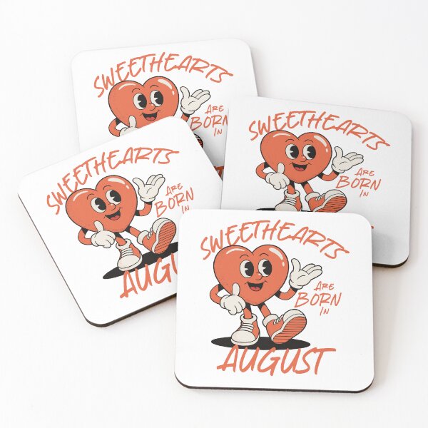 Item preview, Sweethearts Are Born in August – Cute Retro Heart Birthday Design designed and sold by TipTop GFX.