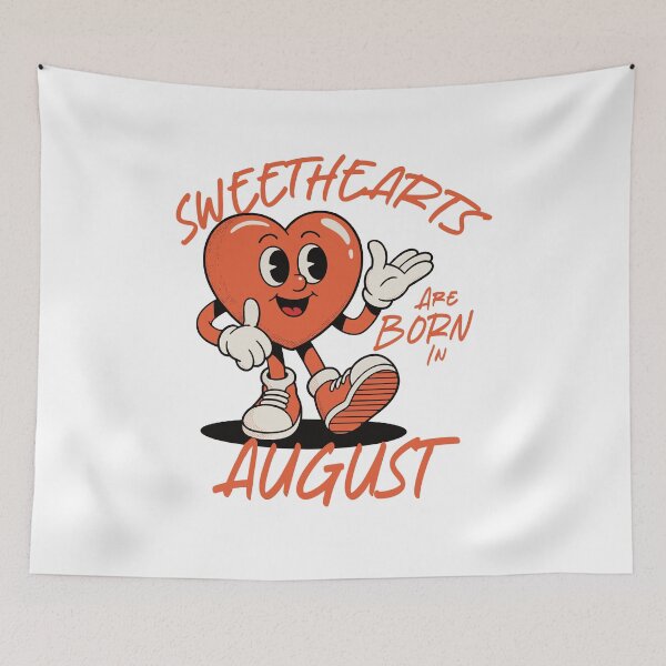 Item preview, Sweethearts Are Born in August – Cute Retro Heart Birthday Design designed and sold by TipTop GFX.