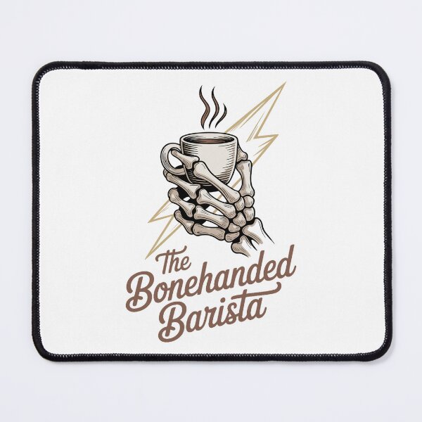 Item preview, Bonehanded Barista Skeleton Holding Cup Logo - Light designed and sold by Bonehanded.