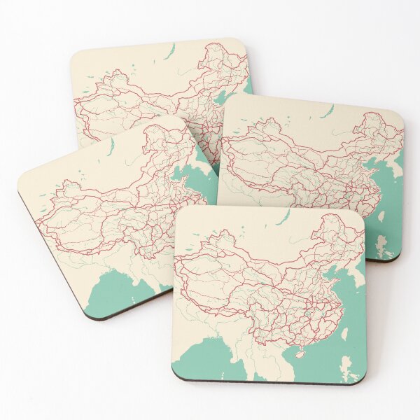 Item preview, China Map Illustration Travel Gift designed and sold by MapsByLeo.