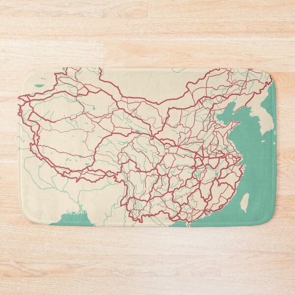 Item preview, China Map Illustration Travel Gift designed and sold by MapsByLeo.