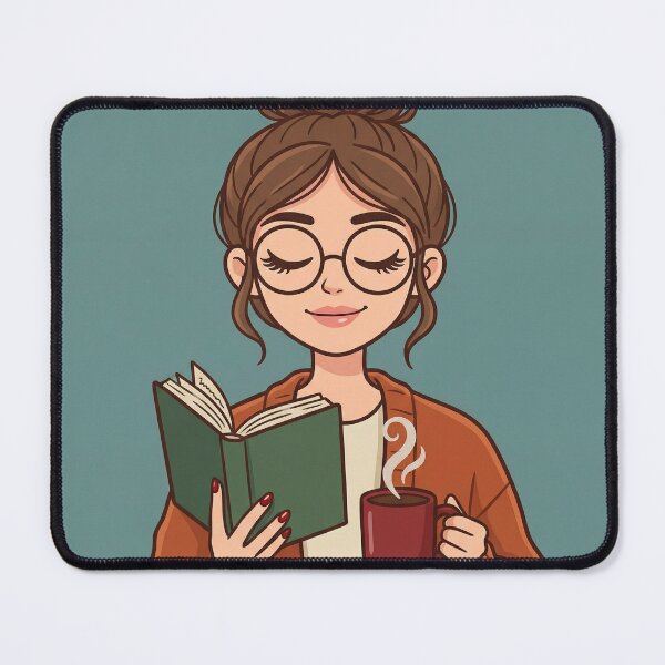 Item preview, Cozy Girl Reading Book with Coffee Aesthetic Art designed and sold by AbstractAuraArt.