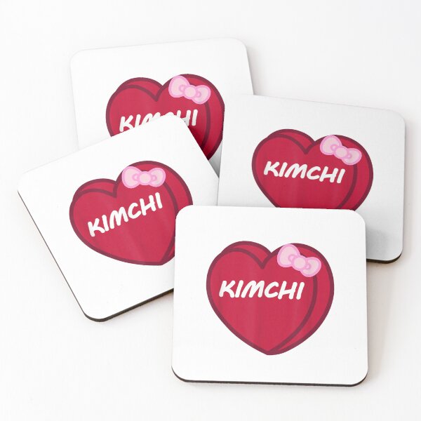 Item preview, Kimchi Heart Pink Ribbon Bow Kawaii Korean Food Lover Aesthetic Design designed and sold by EricCotanori.