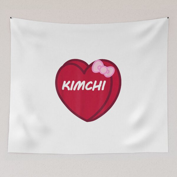 Item preview, Kimchi Heart Pink Ribbon Bow Kawaii Korean Food Lover Aesthetic Design designed and sold by EricCotanori.