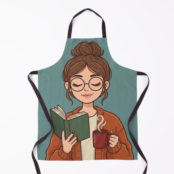 Item preview, Cozy Girl Reading Book with Coffee Aesthetic Art designed and sold by AbstractAuraArt.