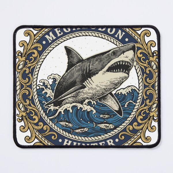 Item preview, Megalodon Hunter Vintage Emblem designed and sold by PixelStudioBe.