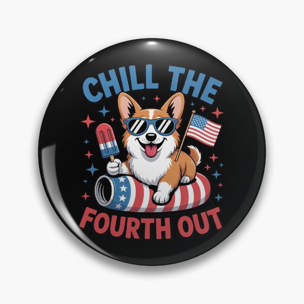 Item preview, Chill the Fourth Out Cute Corgi Patriotic 4th Of July T designed and sold by MarkLeedsArt.