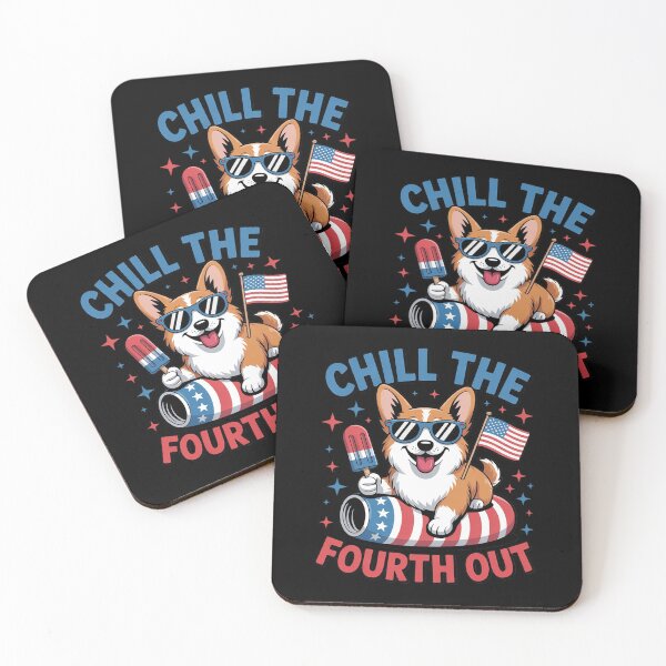 Item preview, Chill the Fourth Out Cute Corgi Patriotic 4th Of July T designed and sold by MarkLeedsArt.