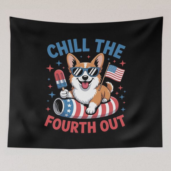 Item preview, Chill the Fourth Out Cute Corgi Patriotic 4th Of July T designed and sold by MarkLeedsArt.