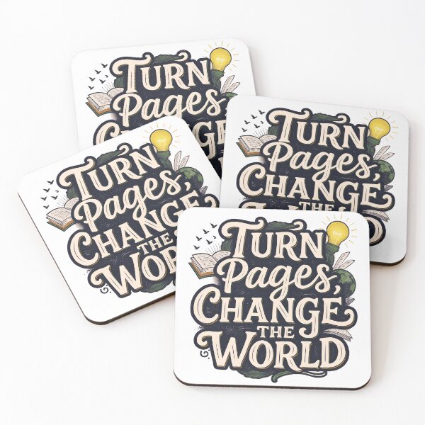 Item preview, Turn Pages Change The World – Inspirational Book Quote | Book Lover Graphic Tee & Gifts designed and sold by Teetreasure2.