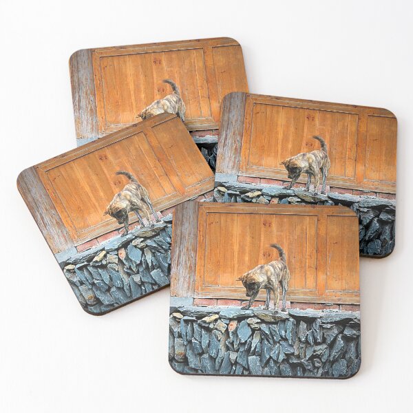 Item preview, Street Dog on a Dry Stone Wall designed and sold by Bryony James.