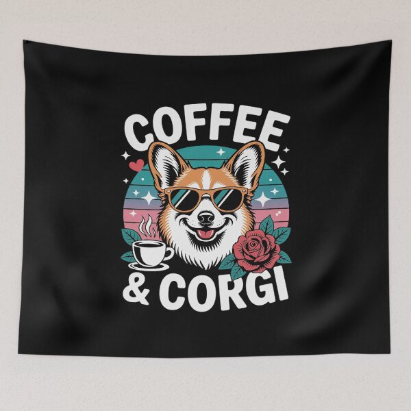 Item preview, Coffee and Corgi for Corgi Dog Pet Lovers 1 designed and sold by MarkLeedsArt.