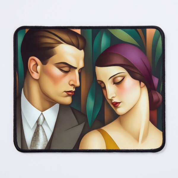 Item preview, Art Deco Lovers in a Lush Modernist Dream designed and sold by Shoot-The-Moon.