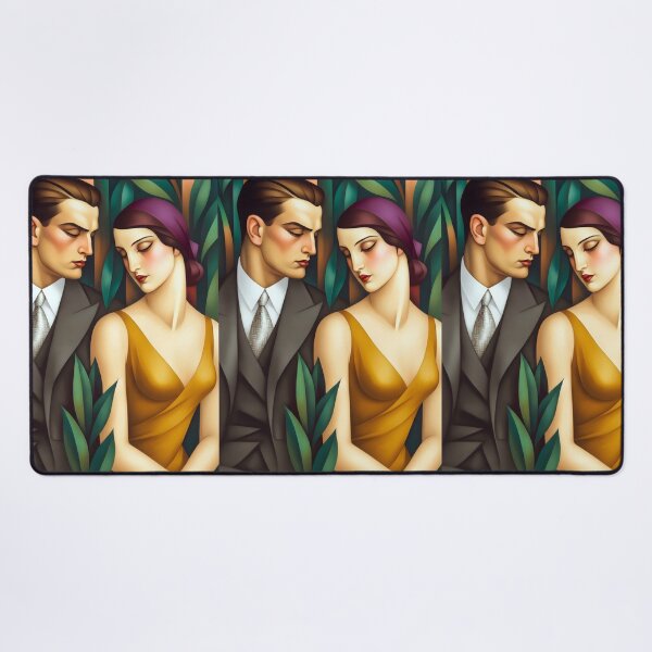 Item preview, Art Deco Lovers in a Lush Modernist Dream designed and sold by Shoot-The-Moon.