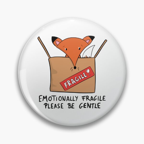 Item preview, Emotionally Fragile Please Be Gentle Cute Fox in Box designed and sold by DesignFreakArt.
