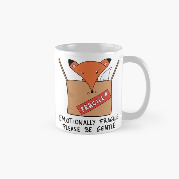 Item preview, Emotionally Fragile Please Be Gentle Cute Fox in Box designed and sold by DesignFreakArt.