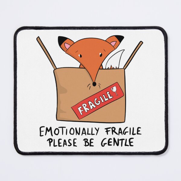 Item preview, Emotionally Fragile Please Be Gentle Cute Fox in Box designed and sold by DesignFreakArt.