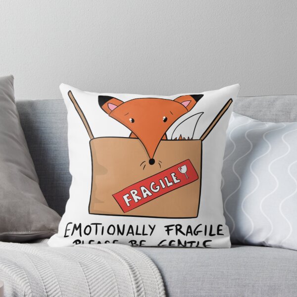 Item preview, Emotionally Fragile Please Be Gentle Cute Fox in Box designed and sold by DesignFreakArt.