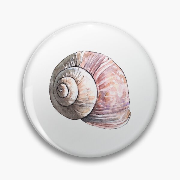 Item preview, Pink Land Snail Shell - Watercolor Illustration designed and sold by AquarellChill.