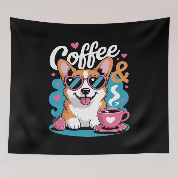 Item preview, Coffee and Corgi for Corgi Dog Pet Lovers T designed and sold by MarkLeedsArt.
