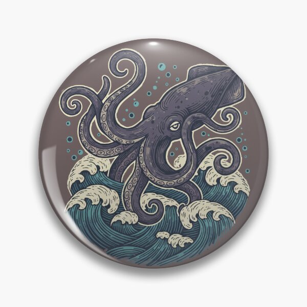 Item preview, Giant Squid in Great Ocean Waves designed and sold by PixelStudioBe.