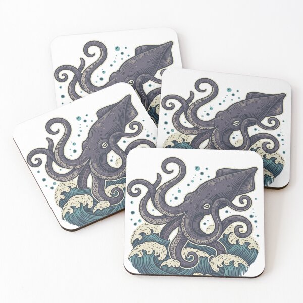 Item preview, Giant Squid in Great Ocean Waves designed and sold by PixelStudioBe.