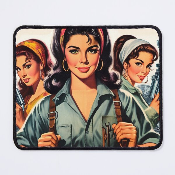 Item preview, Retro Mechanic Girls designed and sold by PulpVintage.