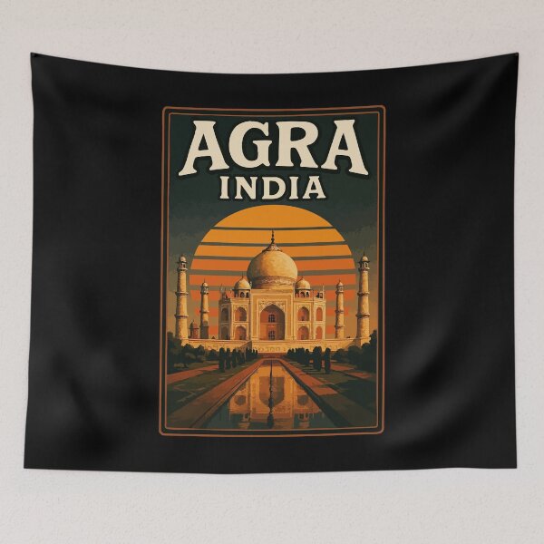 Item preview, Agra Taj Mahal India Retro Vintage Travel designed and sold by TomFrontierArt.