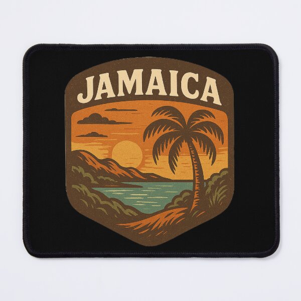 Item preview, Retro Jamaica Tropical Palm Tree Travel Art - Vintage Beach Sunset designed and sold by TSE DESIGN.
