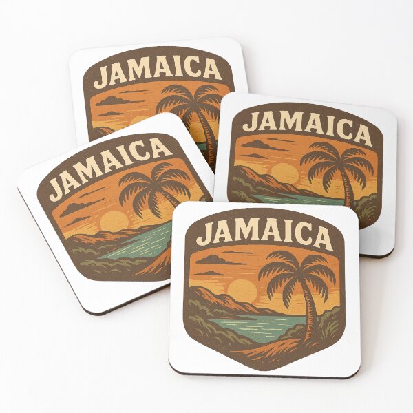 Item preview, Retro Jamaica Tropical Palm Tree Travel Art - Vintage Beach Sunset designed and sold by TSE DESIGN.