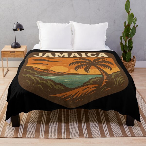 Item preview, Retro Jamaica Tropical Palm Tree Travel Art - Vintage Beach Sunset designed and sold by TSE DESIGN.