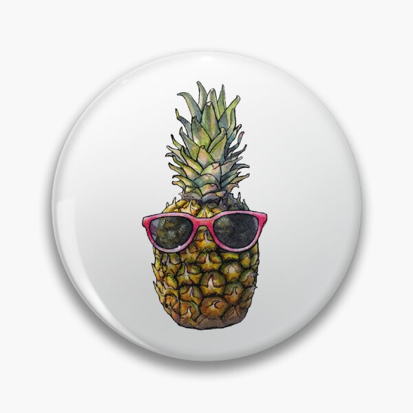Item preview, Pineapple with sunglasses - Watercolor illustration designed and sold by AquarellChill.