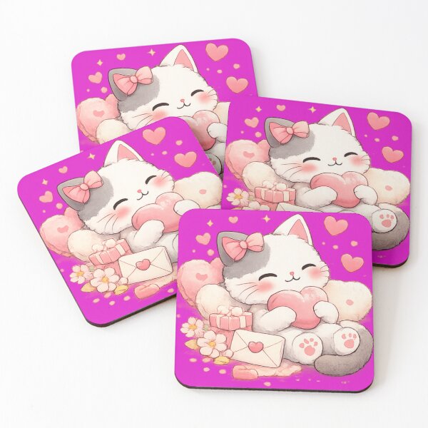Artikelvorschau, Lumi – Süße Katze – Valentinstag entworfen und verkauft von Mochi Studio.