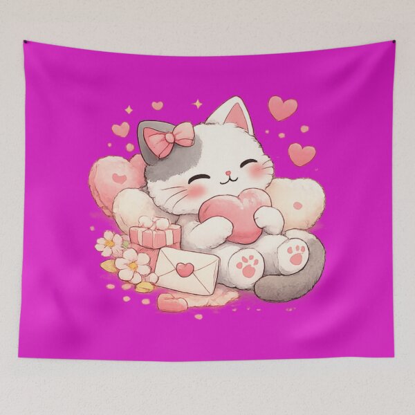 Artikelvorschau, Lumi – Süße Katze – Valentinstag entworfen und verkauft von Mochi Studio.
