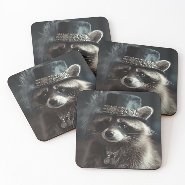 Item preview, Vintage Flapper Lady Raccoon - 1920s Gatsby Pearl Portrait designed and sold by naughty-raccoon.