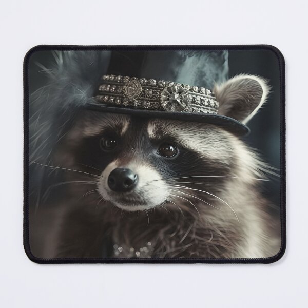 Item preview, Vintage Flapper Lady Raccoon - 1920s Gatsby Pearl Portrait designed and sold by naughty-raccoon.
