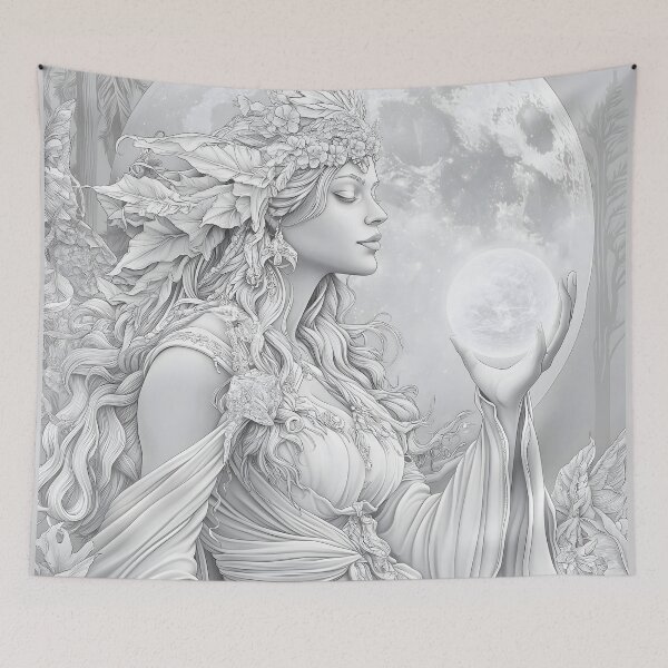 Item preview, Moon Goddess Holding Crystal Ball designed and sold by Shoot-The-Moon.