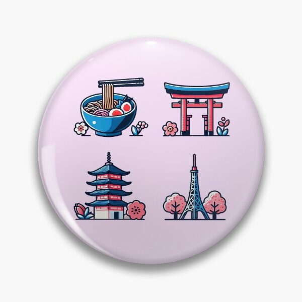 Item preview, Fukuoka Japan Travel Icons - Ramen and Torii designed and sold by GREENZ0NE.